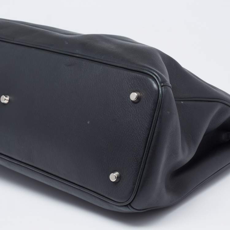 Pre Owned Dior Black Leather Extra Large Diorissimo Shopper Tote