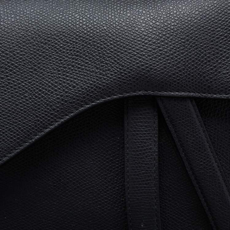 Pre Owned Dior Black Leather Saddle Shoulder Bag