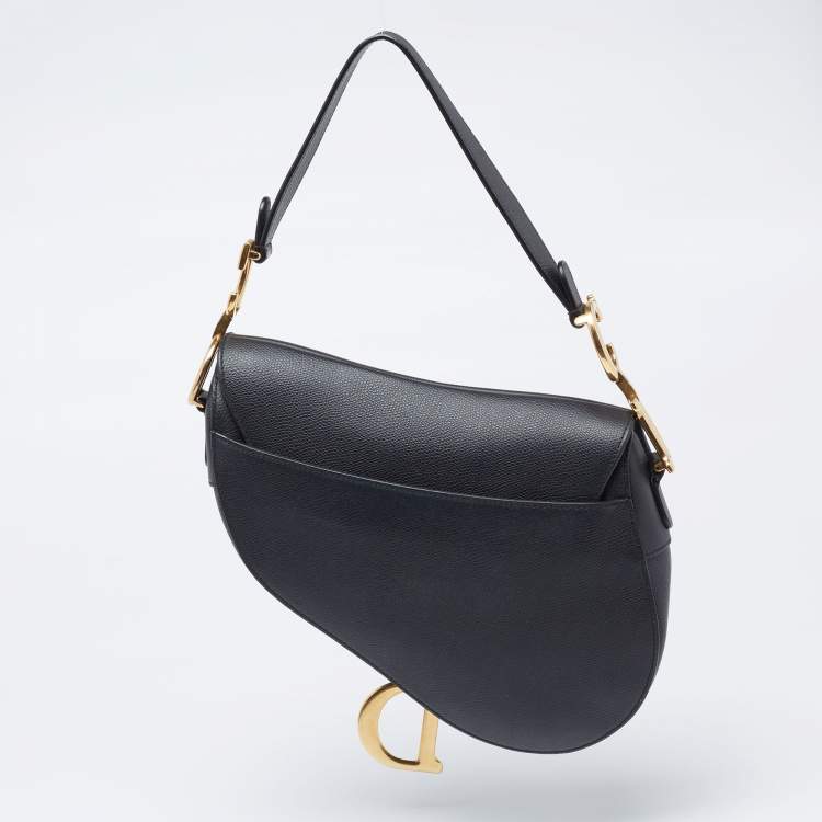 Pre Owned Dior Black Leather Saddle Shoulder Bag