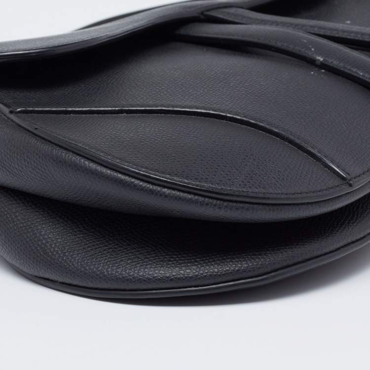 Pre Owned Dior Black Leather Saddle Shoulder Bag