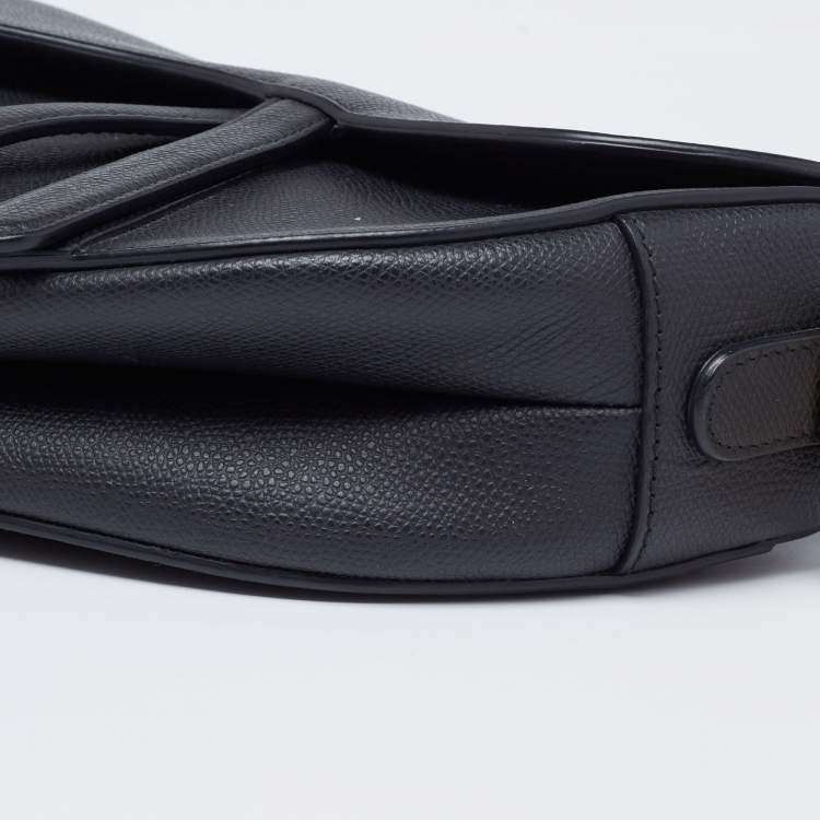 Pre Owned Dior Black Leather Saddle Shoulder Bag