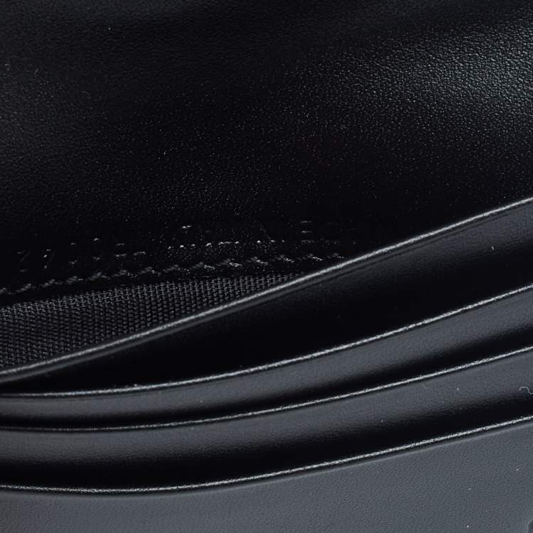 Pre Owned Dior Black Oblique Canvas Saddle Compact Wallet