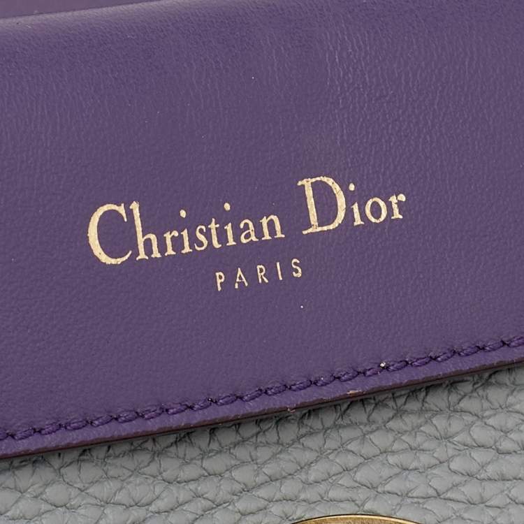 Pre Owned Dior Grey Leather Mini Be Dior Flap Bag