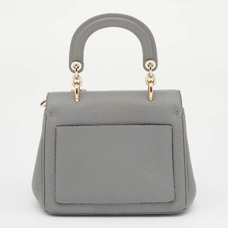 Pre Owned Dior Grey Leather Mini Be Dior Flap Bag