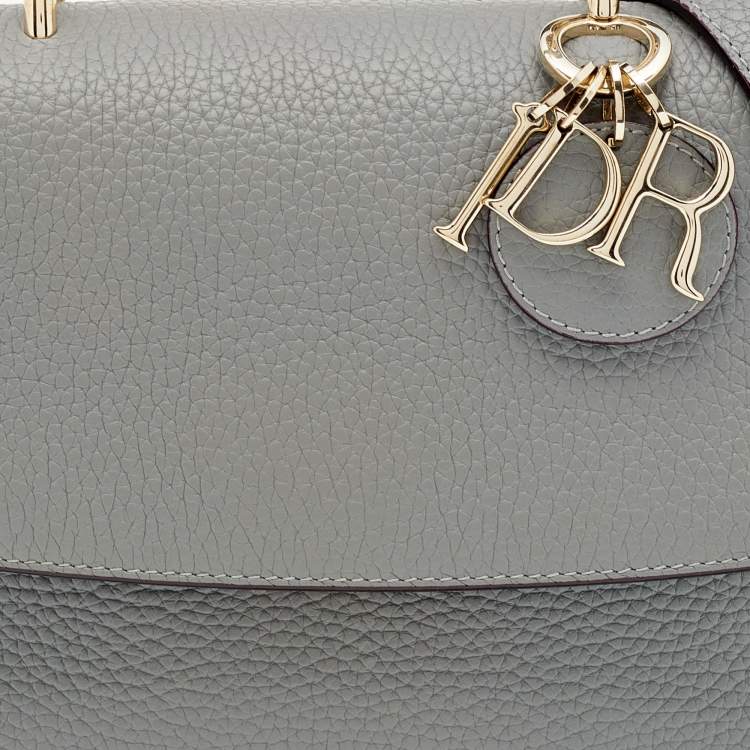 Pre Owned Dior Grey Leather Mini Be Dior Flap Bag