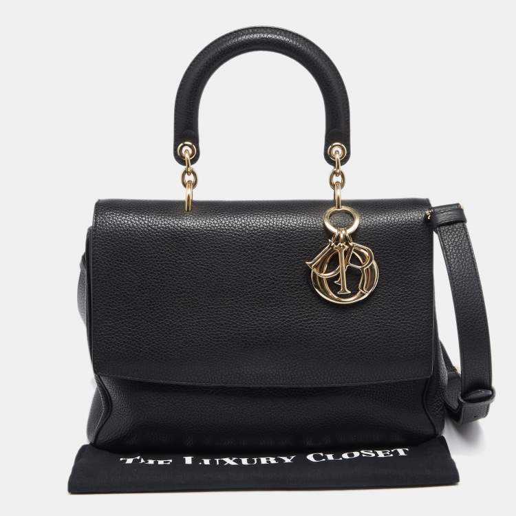 Pre Owned Dior Black Leather Medium Be Dior Flap Bag