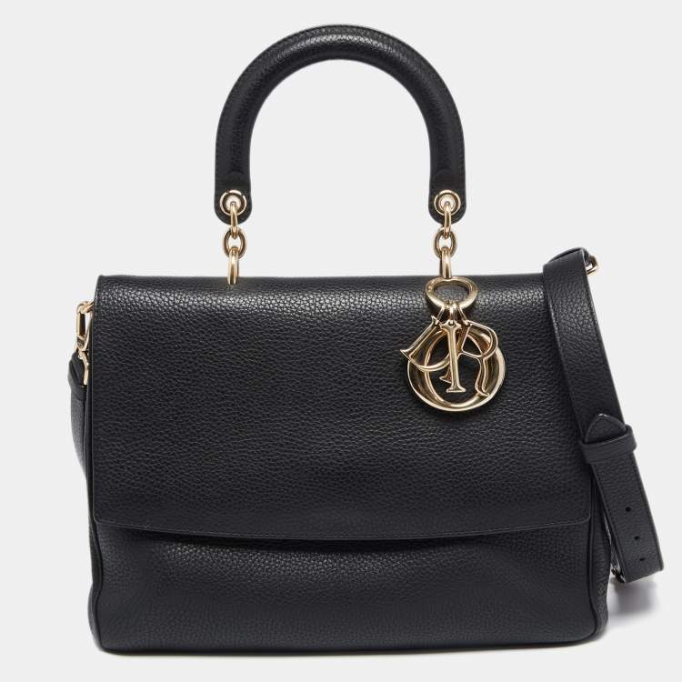 Pre Owned Dior Black Leather Medium Be Dior Flap Bag