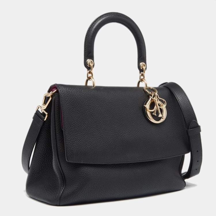 Pre Owned Dior Black Leather Medium Be Dior Flap Bag
