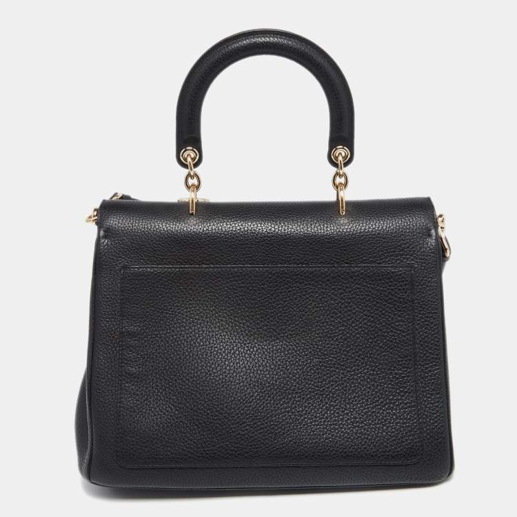 Pre Owned Dior Black Leather Medium Be Dior Flap Bag