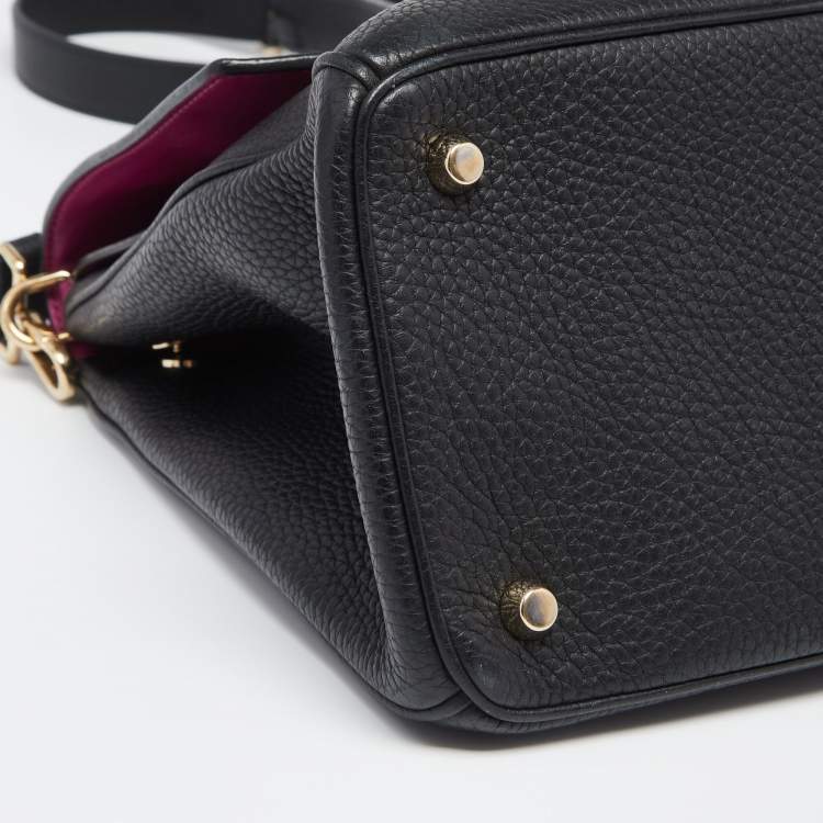 Pre Owned Dior Black Leather Medium Be Dior Flap Bag