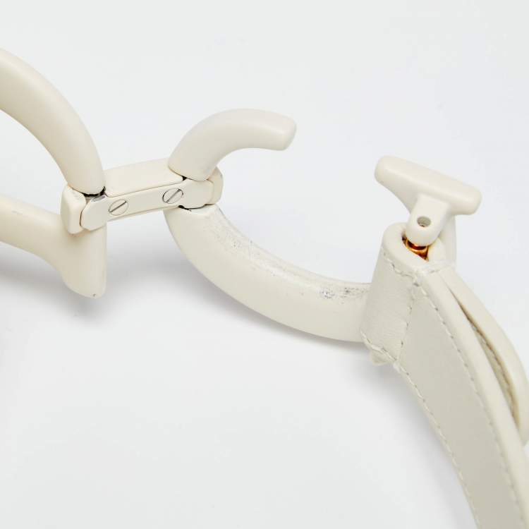 Pre Owned Dior White Leather Ultra-Matte Saddle Shoulder Bag