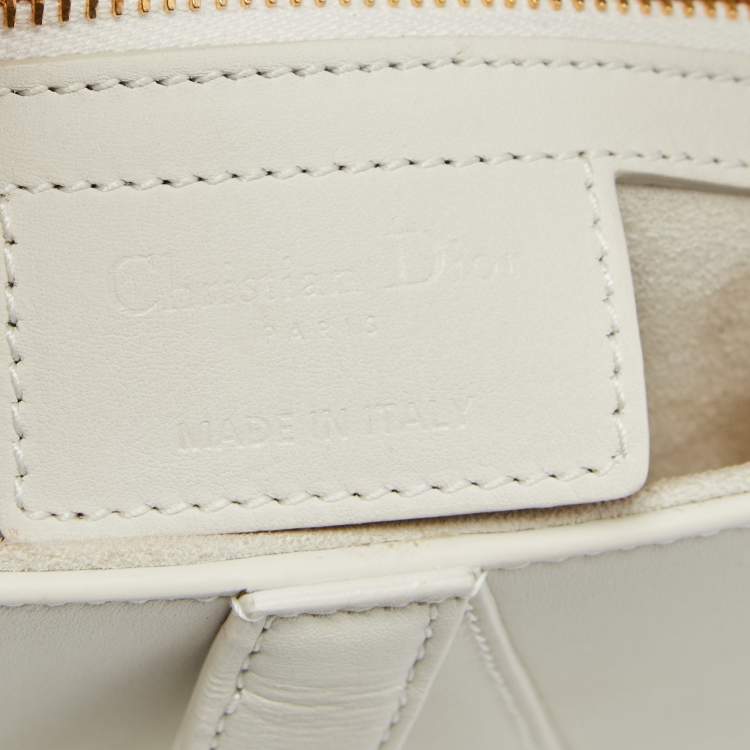Pre Owned Dior White Leather Ultra-Matte Saddle Shoulder Bag