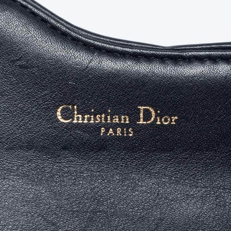 Pre Owned Dior Blue Oblique Jacquard Saddle 5 Gusset Card Holder