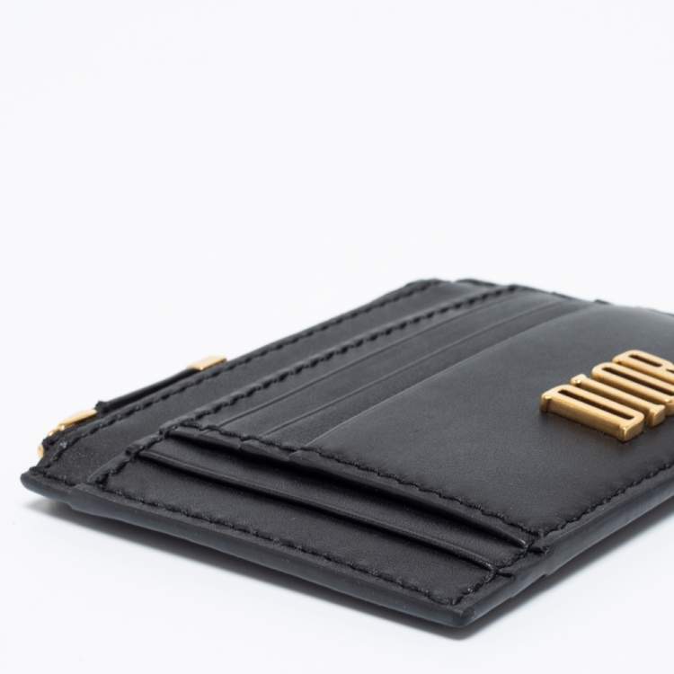 Pre Owned Dior Black Leather D-Fence Zipped Card Holder