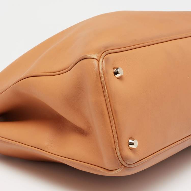 Pre Owned Dior Brown Leather Large Diorissimo Shopper Tote