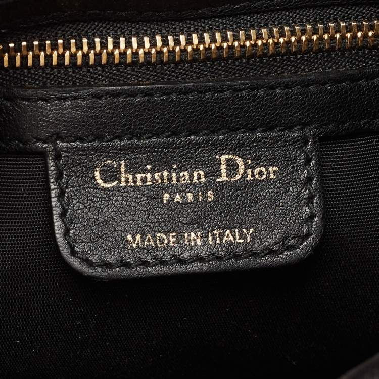 Pre Owned Dior Black Leather Contrast Twist Hobo