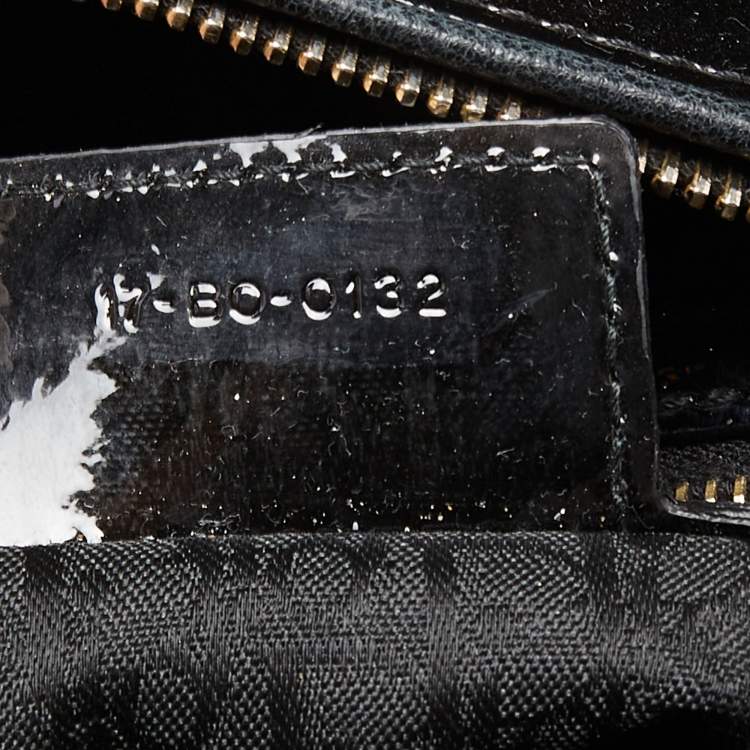 Pre Owned Dior Black Cannage Patent Leather Large Lady Dior Tote