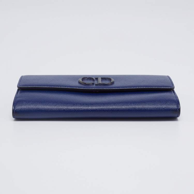 Pre Owned Dior Navy Blue Patent Leather Mania Rendez-Vous Wallet