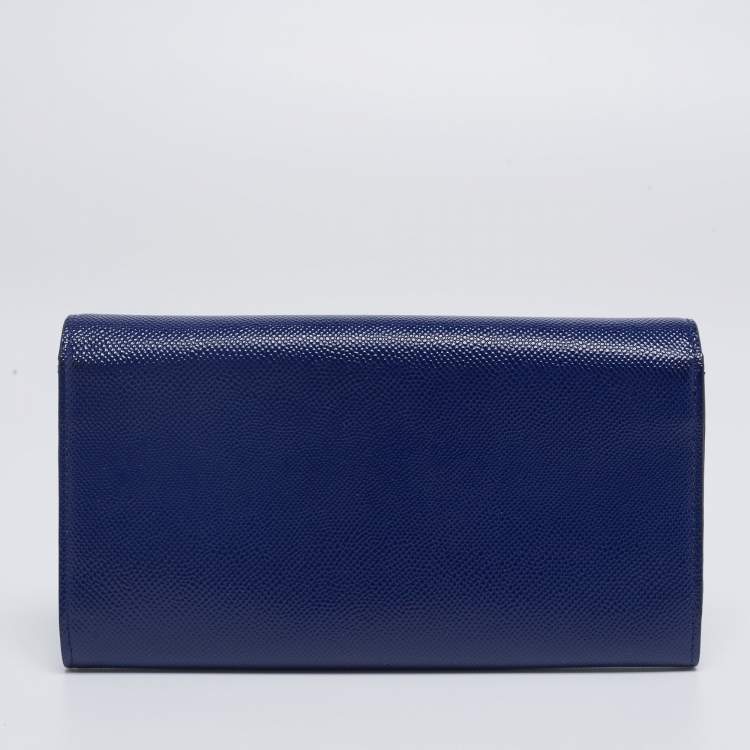 Pre Owned Dior Navy Blue Patent Leather Mania Rendez-Vous Wallet