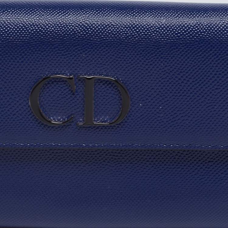 Pre Owned Dior Navy Blue Patent Leather Mania Rendez-Vous Wallet