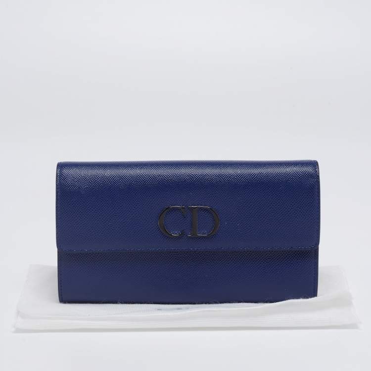 Pre Owned Dior Navy Blue Patent Leather Mania Rendez-Vous Wallet
