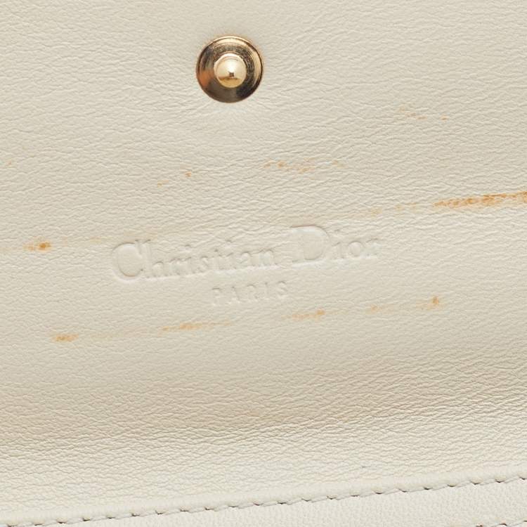 Pre Owned Dior Beige Python and Leather Lady Dior Wallet On Chain