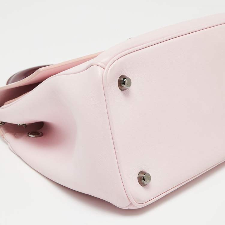 Pre Owned Dior Light Pink Leather Small Be Dior Flap Top Handle Bag