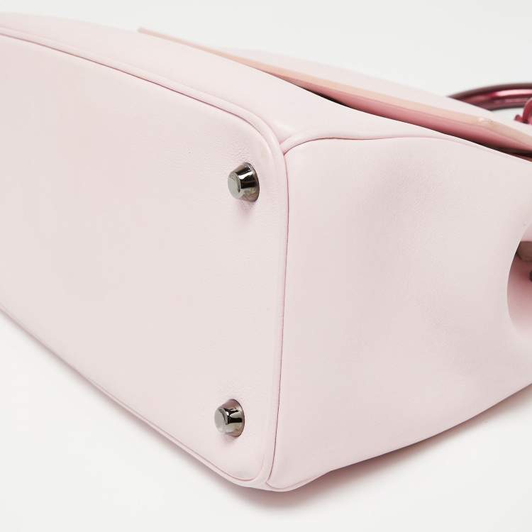 Pre Owned Dior Light Pink Leather Small Be Dior Flap Top Handle Bag