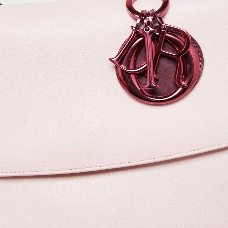 Pre Owned Dior Light Pink Leather Small Be Dior Flap Top Handle Bag