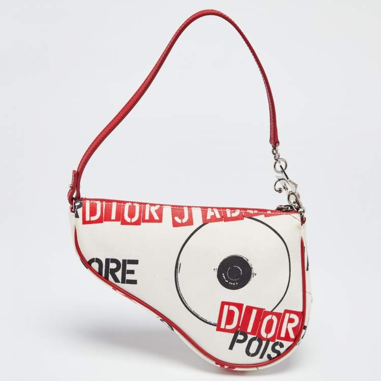 Pre Owned Christian Dior Tri-Color Canvas Hardcore Mini Saddle Bag