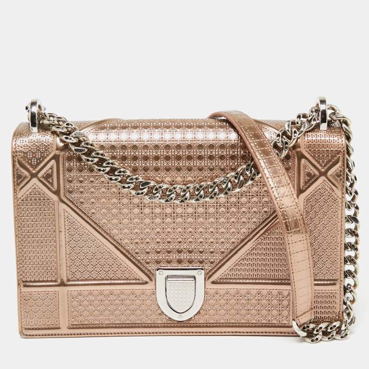 Dior Diorama Bag Dior Clutch Gold Dior Metallic Rose Gold Micro