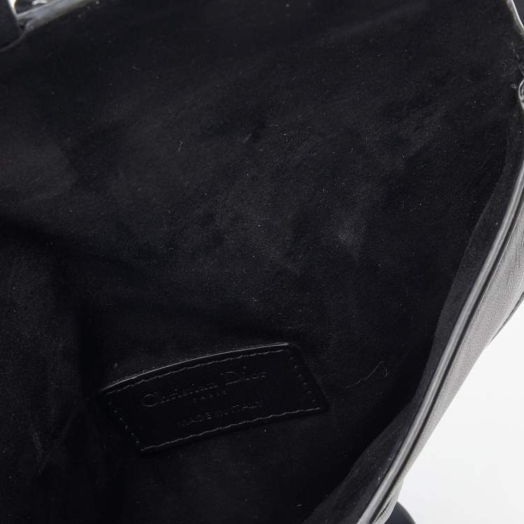 Pre Owned Dior Black Leather Saddle Belt Bag
