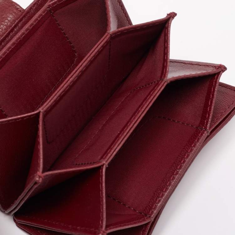 Pre Owned  Dior Burgundy Leather Diorama Gusset Card Holder