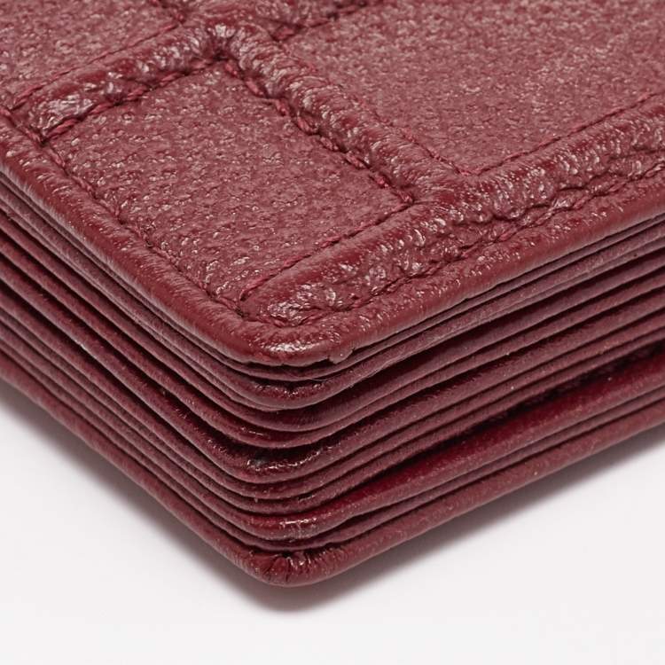 Pre Owned  Dior Burgundy Leather Diorama Gusset Card Holder