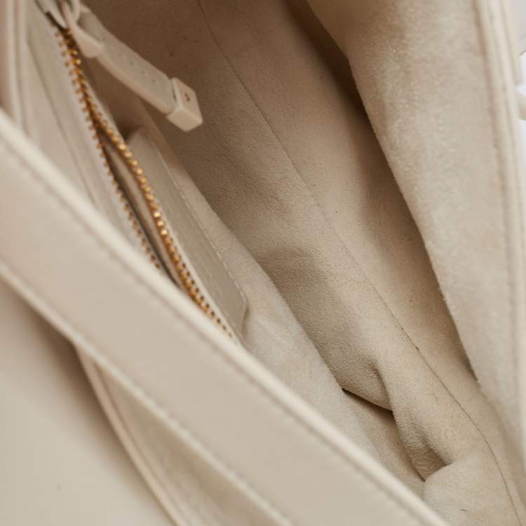 Pre Owned Dior Off White Leather Ultra-Matte Saddle Shoulder Bag