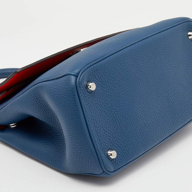 Pre Owned Dior Blue Leather Small Be Dior Flap Top Handle Bag