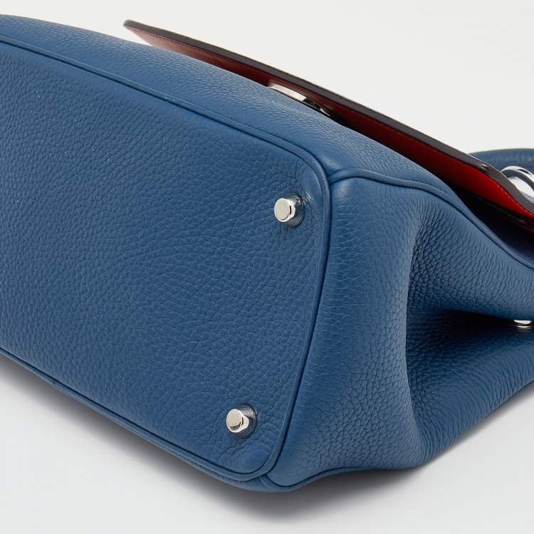 Pre Owned Dior Blue Leather Small Be Dior Flap Top Handle Bag