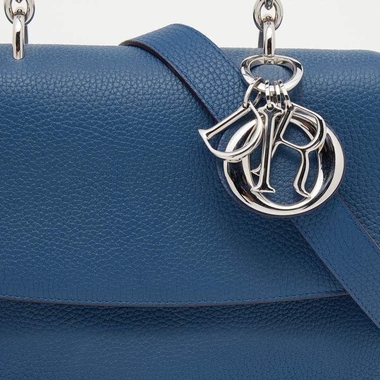 Pre Owned Dior Blue Leather Small Be Dior Flap Top Handle Bag