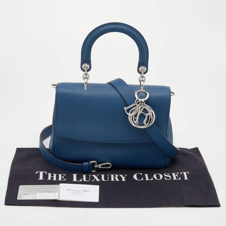 Pre Owned Dior Blue Leather Small Be Dior Flap Top Handle Bag