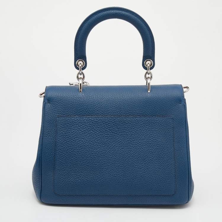 Pre Owned Dior Blue Leather Small Be Dior Flap Top Handle Bag
