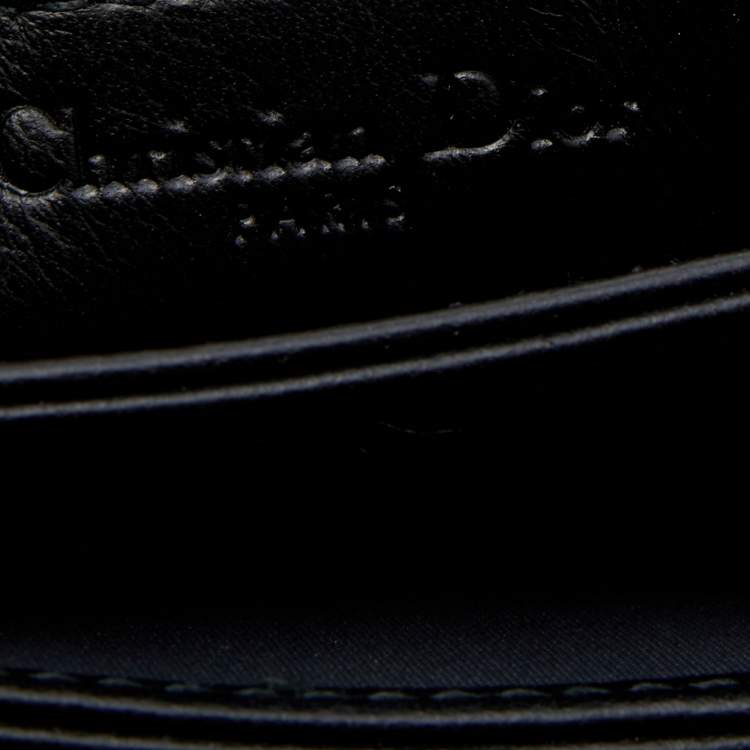 Pre Owned Dior Black Cannage Patent Leather Lady Dior 5 Gusset Card Holder