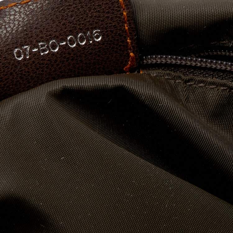 Pre Owned Dior Beige/Brown Oblique Canvas And Leather Vintage Trotter Hobo