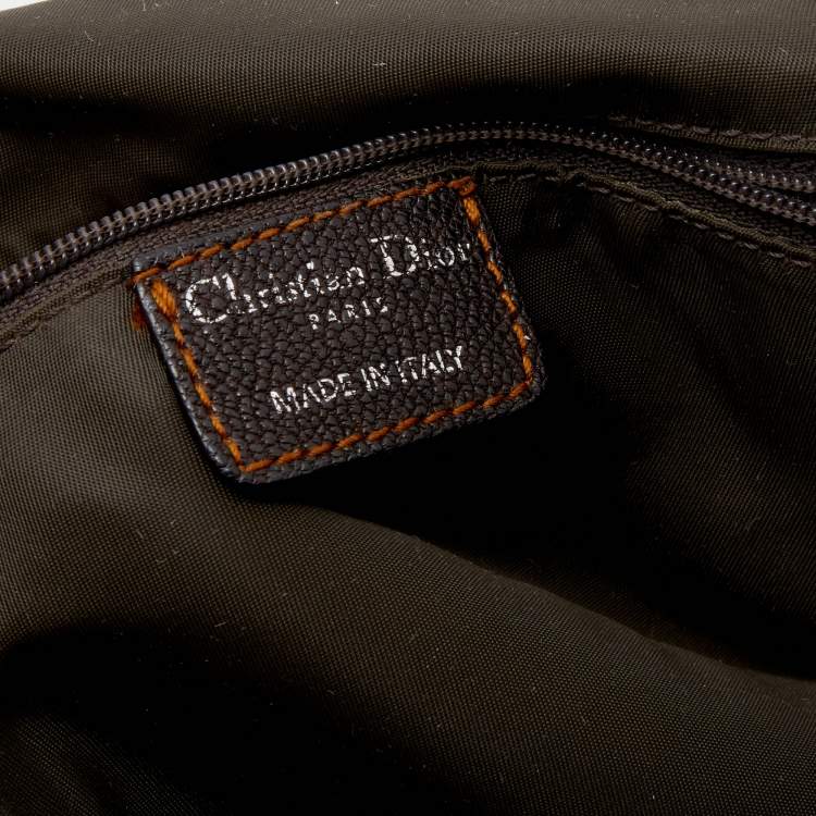 Pre Owned Dior Beige/Brown Oblique Canvas And Leather Vintage Trotter Hobo