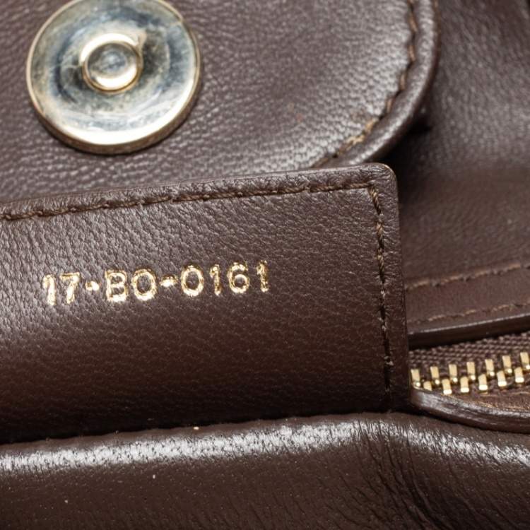 Pre Owned Dior Dark Beige Cannage Leather Granville Chain Link Tote