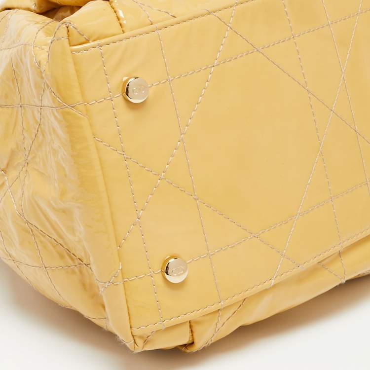 Pre Owned Dior Beige Patent Leather Le Trente Hobo