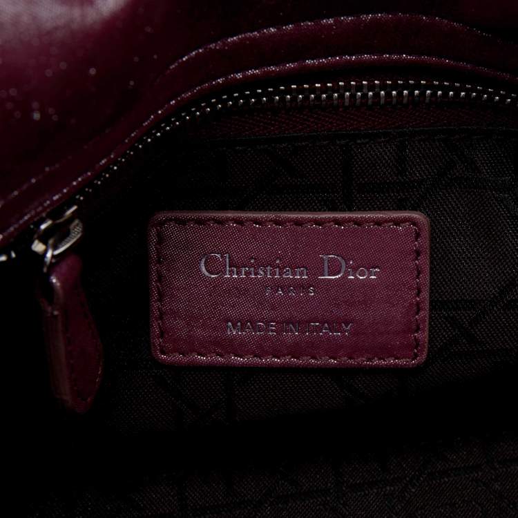 Pre Owned Dior Metallic Pink Cannage Suede Mini Lady Dior Chain Tote
