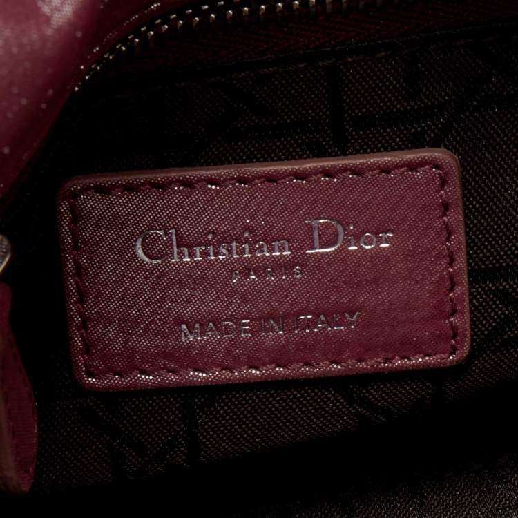 Pre Owned Dior Metallic Pink Cannage Suede Mini Lady Dior Chain Tote