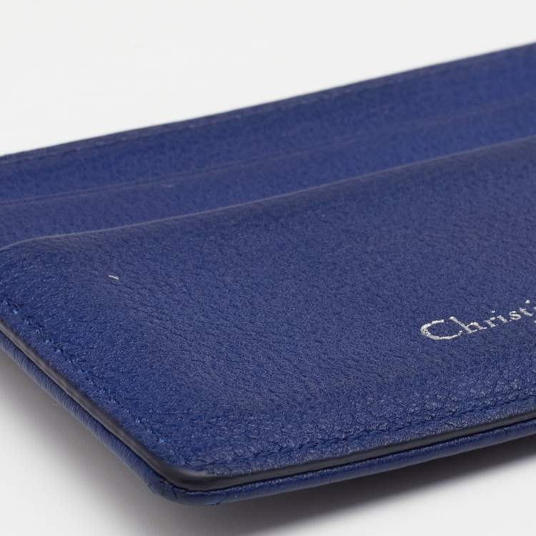 Pre Owned Dior Blue Leather Diorama Card Holder
