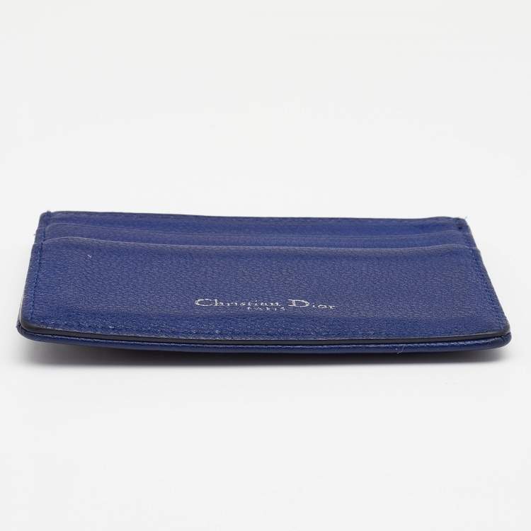 Pre Owned Dior Blue Leather Diorama Card Holder