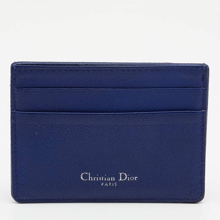 Pre Owned Dior Blue Leather Diorama Card Holder